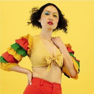 Fashion Brand Company Burger Linen Rumba Crop Top